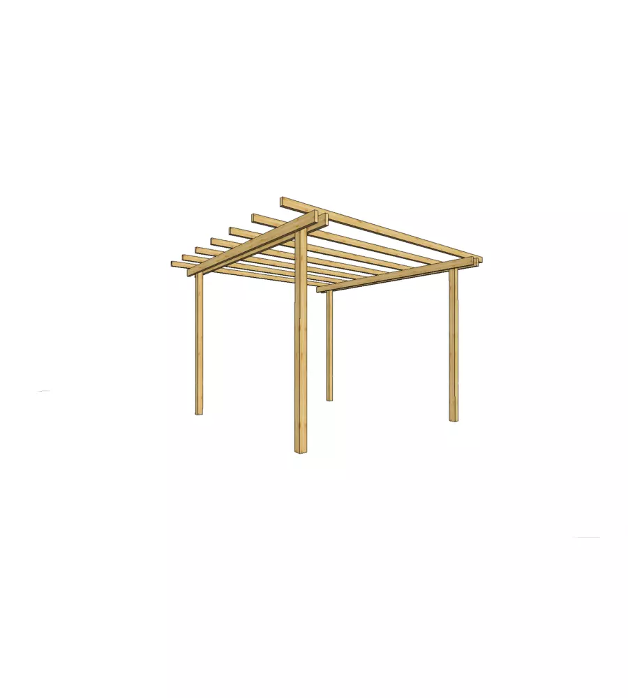 Pergola autoportante da esterno in legno, 240x240 cm